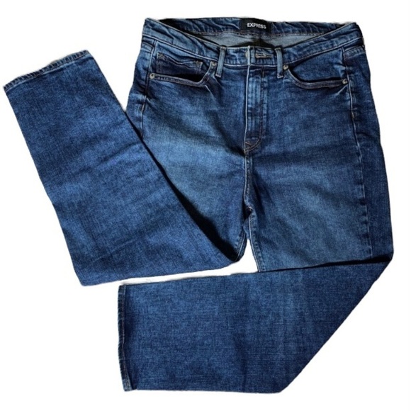 Express Mom Jean Super High Rise Stonewashed Jeans - Picture 1 of 9